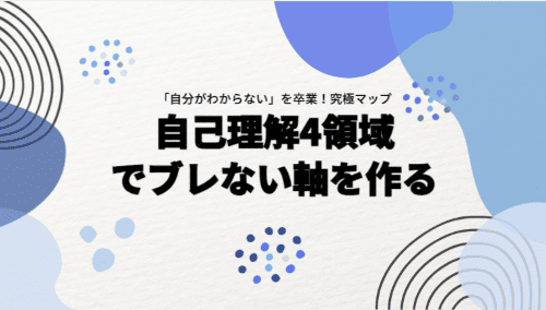 「自分がわからない」を卒業!自己理解4領域でブレない軸を作る究極マップ